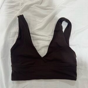 Lululemon Athletica Deep Brown V-Neck Sports Bra